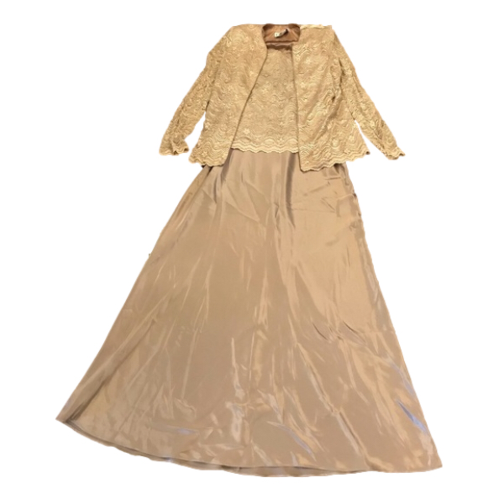𝅺Vintage Cachet Champagne 2 Piece Dress Set